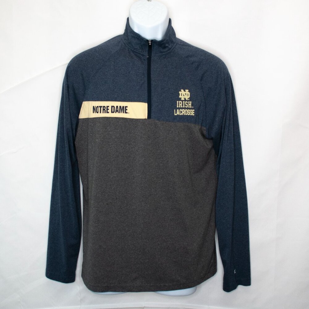 Colosseum Notre Dame Lacrosse 1/4 Zip Pullover Mens S Fighting Irish Shirt 0110